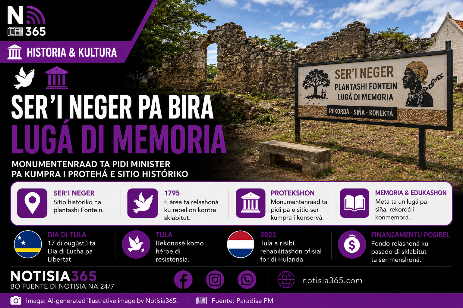 🏛️🇨🇼 Monumentenraad ta pidi minister pa kumpra i protehá Ser’i Neger
