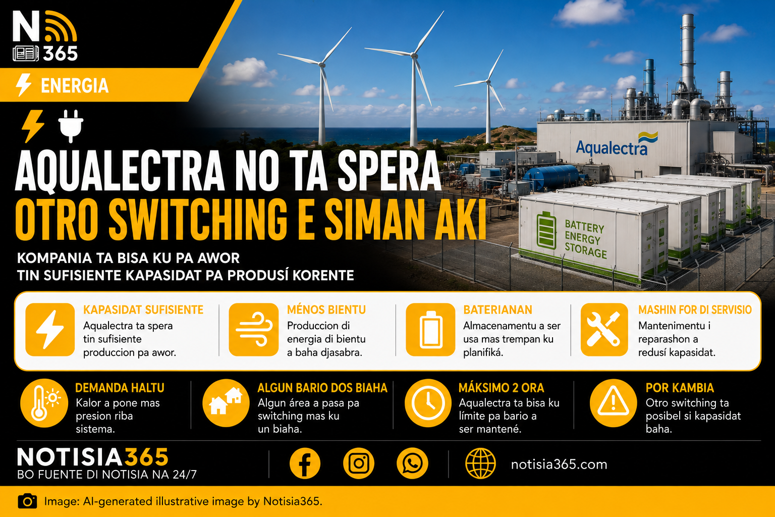 Aqualectra no ta spera mester switch korente atrobe e siman aki